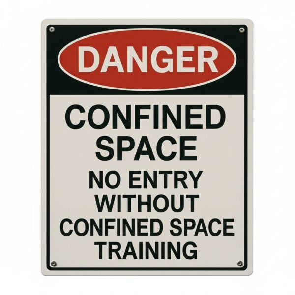 Danger Confined Space No Entry Without Confined Space Training Sign