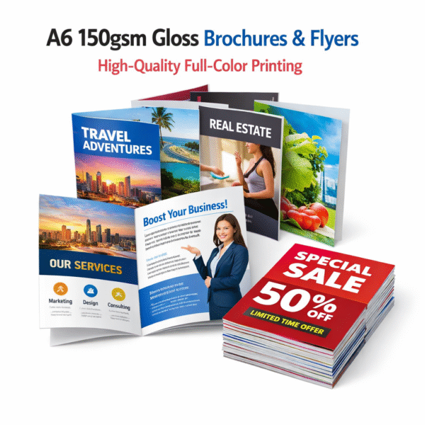 A6 150gsm Gloss Brochures & Flyers | High-Quality Full-Color Printing