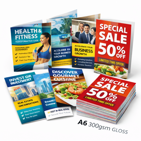 A6 300gsm Gloss Brochures & Flyers Printing | Premium Quality