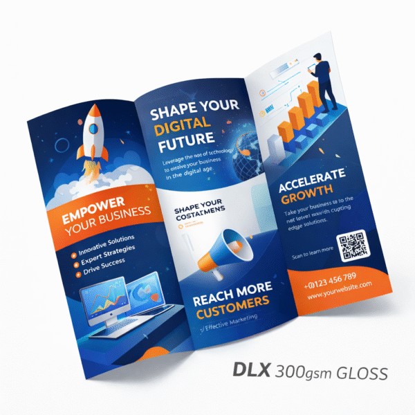 DLX 300gsm Gloss Brochures & Flyers Printing | Premium Quality