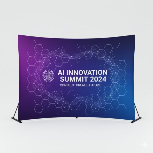 Stretch Media Wall (Curved) – Premium Curved Fabric Backdrop for Events & Exhibitions