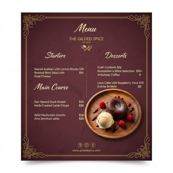 Restaurant Laminated Menus – Durable, Waterproof Custom Menu Printing